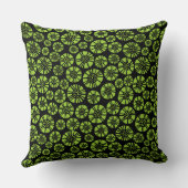 抽象芸術の花031023 – 火星の緑(黒) クッション (裏面)