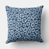 抽象芸術の花031023 – 絞り青に白 クッション (裏面)