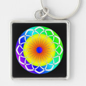 抽象芸術の花 キーホルダー (正面)