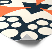 抽象芸術の花：シンプル幾何学的ヴィンテージ ポスター (角)