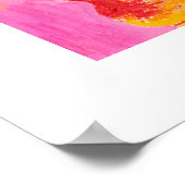 抽象芸術の花(ピンク、タンゲリン、金ゴールド) ポスター (角)