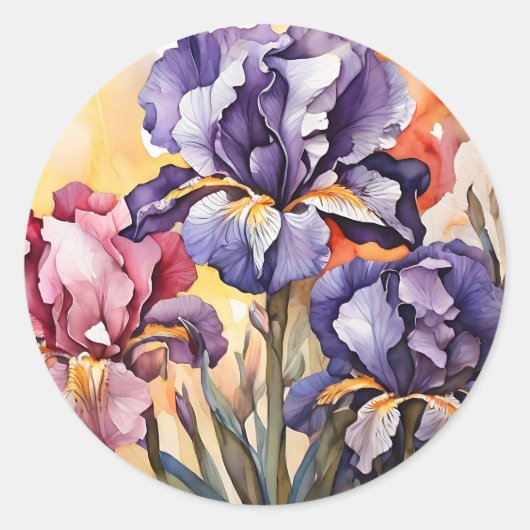 抽象芸術の花 ラウンドシール (正面)