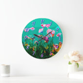 抽象芸術の花 ラージ壁時計 (ホーム)