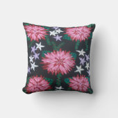 抽象芸術の花（黒） クッション (正面)