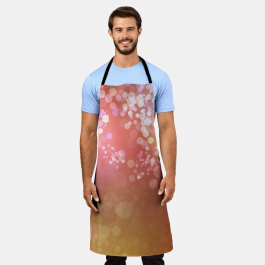 抽象芸術の華やかな輝きの背景 エプロン (着用した状態)