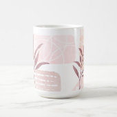 抽象芸術の落ち着き水色 コーヒーマグカップ (中央)