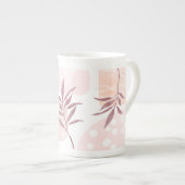 抽象芸術の落ち着き水色 ボーンチャイナマグカップ (正面右)