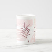 抽象芸術の落ち着き水色 ボーンチャイナマグカップ (正面)