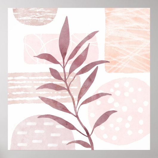 抽象芸術の落ち着き水色 ポスター (正面)