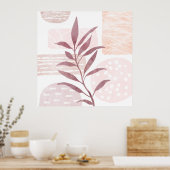 抽象芸術の落ち着き水色 ポスター (キッチン)