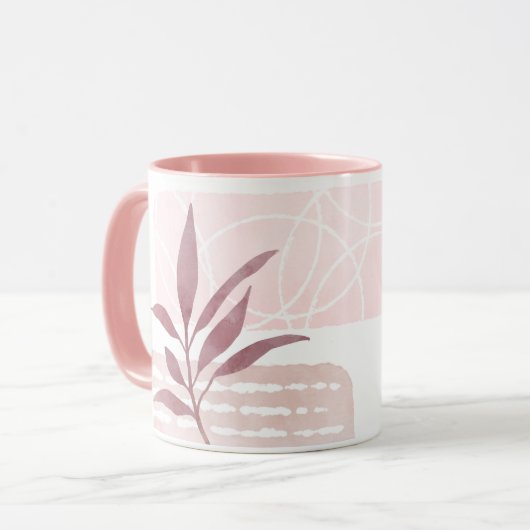 抽象芸術の落ち着き水色 マグカップ (正面左)