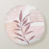 抽象芸術の落ち着き水色 ラウンドクッション (裏面)