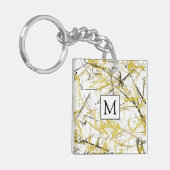 抽象芸術の落書き – マスタードとブラウン キーホルダー (正面左)