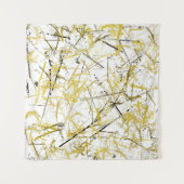 抽象芸術の落書き – マスタードとブラウン タペストリー (正面(横))