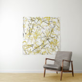 抽象芸術の落書き – マスタードとブラウン タペストリー (インサイチュ(横))