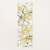 抽象芸術の落書き – マスタードとブラウン ヨガマット (裏面)