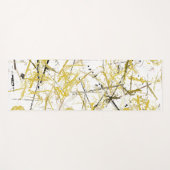 抽象芸術の落書き – マスタードとブラウン ヨガマット (正面(横))