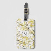 抽象芸術の落書き – マスタードとブラウン ラゲッジタグ (正面縦)