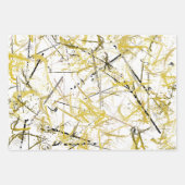 抽象芸術の落書き – マスタードとブラウン ラッピングペーパーシート (正面)