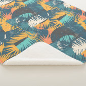 抽象芸術の葉のパターン毛布 シェルパブランケット (3/4)