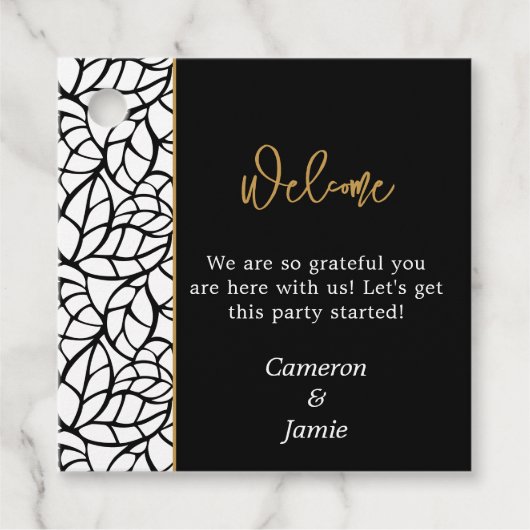 抽象芸術の葉のパタ結婚ーン フェイバータグ (正面)