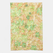 抽象芸術の葉を引っかき地面に、ベージュ キッチンタオル (縦)