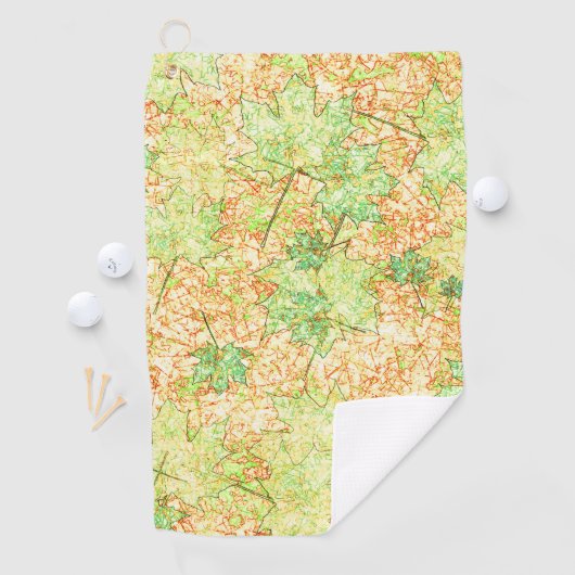 抽象芸術の葉を引っかき地面に、ベージュ ゴルフタオル (インサイチュ)