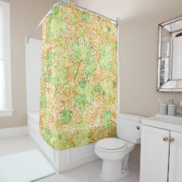 抽象芸術の葉を引っかき地面に、ベージュ シャワーカーテン