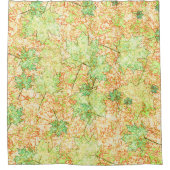 抽象芸術の葉を引っかき地面に、ベージュ シャワーカーテン (正面)