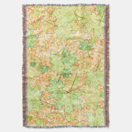 抽象芸術の葉を引っかき地面に、ベージュ スローブランケット