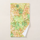 抽象芸術の葉を引っかき地面に、ベージュ バスタオルセット (ハンドタオル)