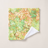 抽象芸術の葉を引っかき地面に、ベージュ バスタオルセット (ウォッシュタオル)