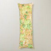 抽象芸術の葉を引っかき地面に、ベージュ ボディピロー (裏面 (縦))