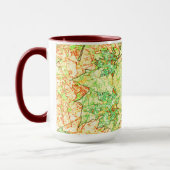 抽象芸術の葉を引っかき地面に、ベージュ マグカップ (左)