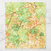 抽象芸術の葉を引っかき地面に、ベージュ ワインラベル (シングルラベル)