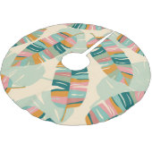 抽象芸術の葉トロピカルモダン ブラッシュドポリエステルツリースカート (アングル)