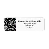 抽象芸術の葉縁ど差出人住所 ラベル (正面)