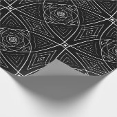 抽象芸術の葉、白黒 ラッピングペーパー (角)