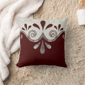 抽象芸術の装飾的な形で、ブルゴーニュと銀 クッション (ブランケット)