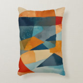 抽象芸術の角度(青とオレンジ) アクセントクッション (正面(垂直))