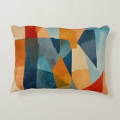 抽象芸術の角度(青とオレンジ) アクセントクッション (裏面)