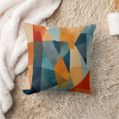 抽象芸術の角度（青とオレンジ） クッション (ブランケット)