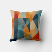 抽象芸術の角度（青とオレンジ） クッション (裏面)