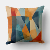 抽象芸術の角度（青とオレンジ） クッション (裏面)