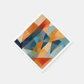 抽象芸術の角度（青とオレンジ） スタンダードカクテルナプキン (角)