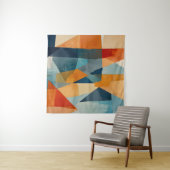 抽象芸術の角度（青とオレンジ） タペストリー (インサイチュ(横))