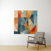 抽象芸術の角度（青とオレンジ） タペストリー (インサイチュ)