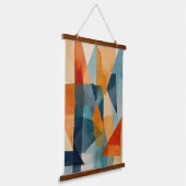 抽象芸術の角度（青とオレンジ） 吊り下げ型タペストリー (傾斜あり)