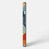 抽象芸術の角度（青とオレンジ） iPhoneケース (左側面)