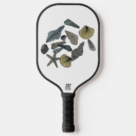 抽象芸術の貝殻を漬け玉のパドル ピックルボールラケット